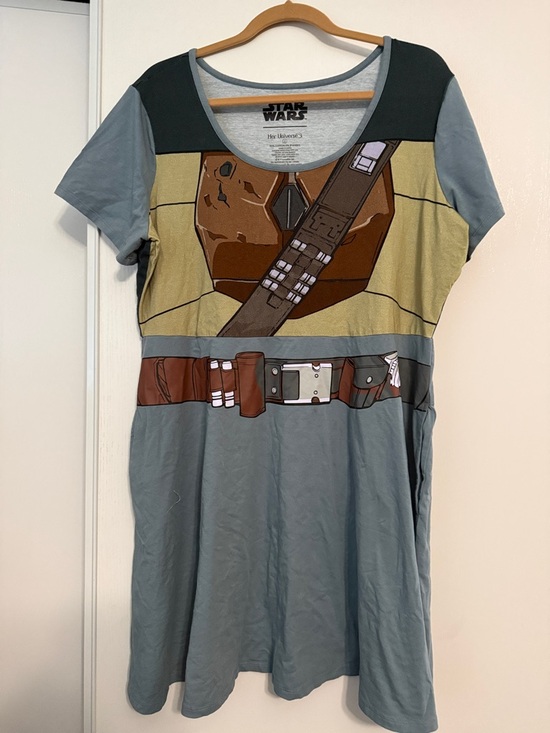 Star Wars Dresses & Skirts - Star Wars Gray & Brown Mandalorian Belt Print Mini Dress
